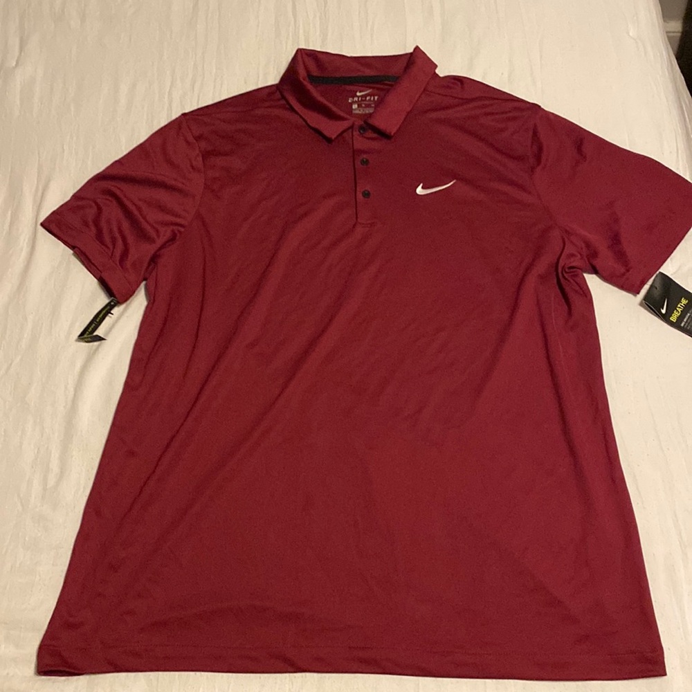 Nike red polo